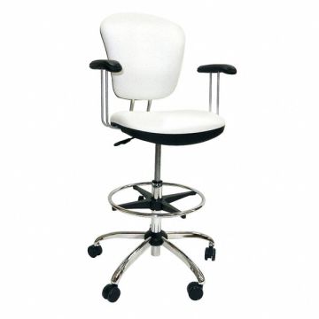 Task Chair Vinyl White 17-25 Seat Ht