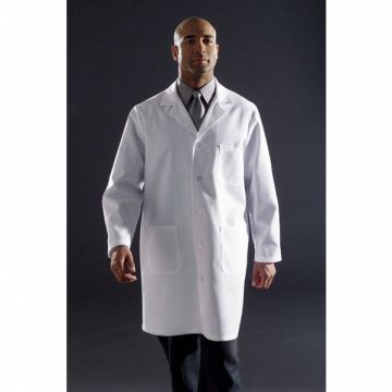 D2349 Collared Lab Coat M 39In Long White