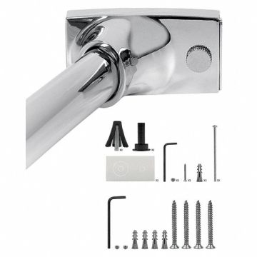 Curved Shower Rod SS 60in L Polished PK6