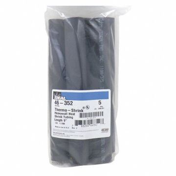 Shrink Tubing 9 in Blk 1.1 in ID PK5