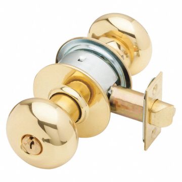 Ply Knob Entrance Lock Bright Brass C123