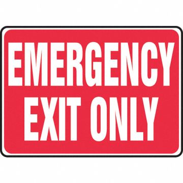 Exit Sign Emergency Exit Only 10 X14