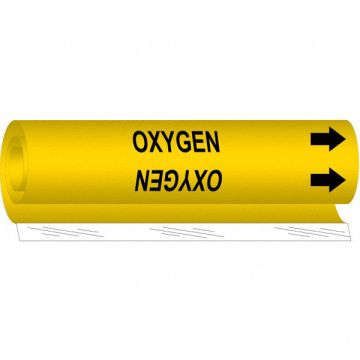 Pipe Marker Oxygen 9 in H 8 in W