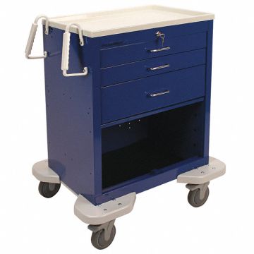 Emergency Cart 25x32x39 Blue 3 Drawer