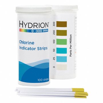 Chlorine Test Strip 0 to 300 1/4 in W