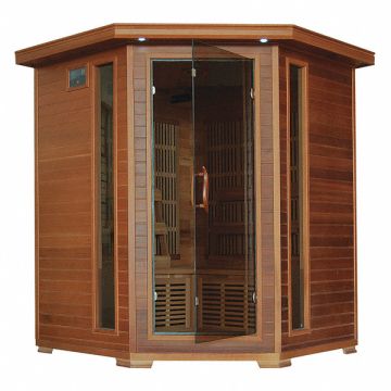 Sauna Corner 4 ppl Carbon Heater Cedar