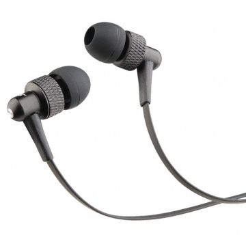 Wired Earbuds Corded Plastic Black