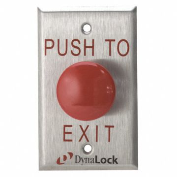 Push to Exit Button SS Silver