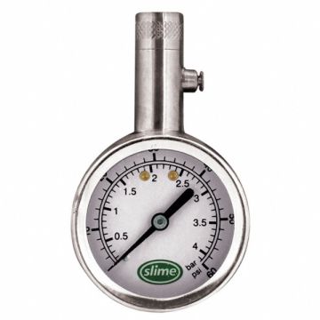 Brass Dial Tire Gauge 5 to 60 PSI