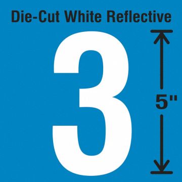Die-Cut Reflective Number Label 3 PK5
