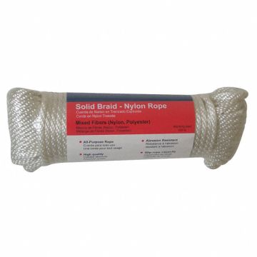 Rope Nylon Braided 3/8 in Dia 100 ft L