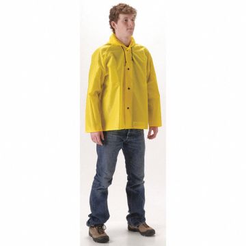Rain Jacket with Hood L PU/Nylon 30inL