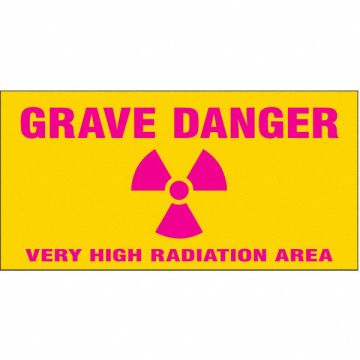 Radiation Sign Slider Insert 4x8in Yllw