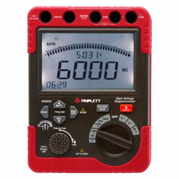 Insulation Tester 500 to 5000V LCD