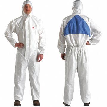 Hooded Coverall Elastic White/Blue 3XL