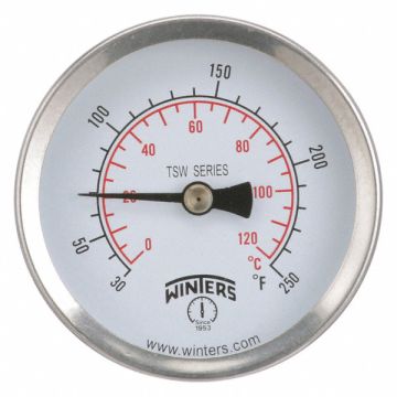 Thermometer Analog 30-250 deg 1/2 NPT