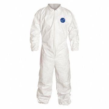 Collared Coverall Elastic White XL