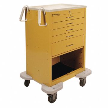 Emergency Cart 25x32x45 Yellow 5 Drawer