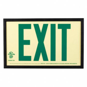 Exit Sign 7 1/2 in x 13 in Plastic