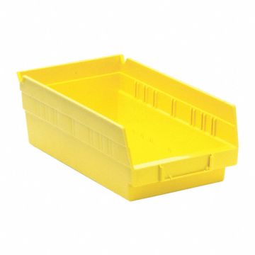 F0614 Shelf Bin Yellow Polypropylene 4 in