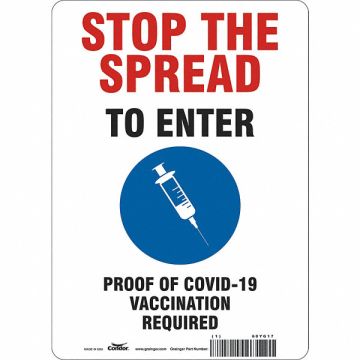 Employee/Visitor Vaccine Proof Sign