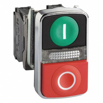 Illum Push Button 22mm 1NO/1NC Green/Red