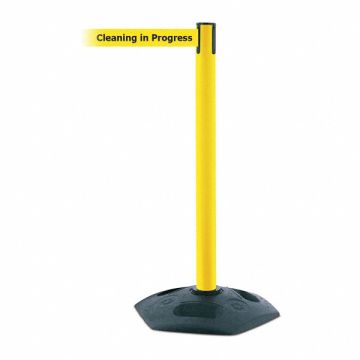 D0033 Barrier Post with Belt PVC Yellow