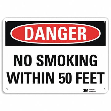 Danger No Smoking Sign 7 in x 10 in Alum
