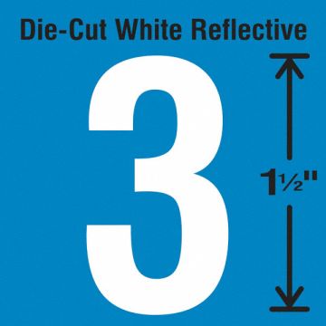 Die-Cut Reflective Number Label 3 PK5