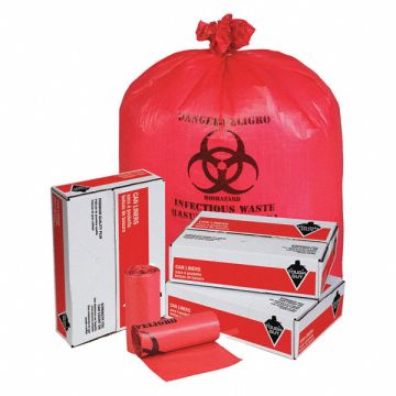 Biohazard Bags 45 gal Red PK200