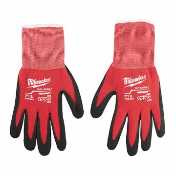 Gloves Work Nitrile Dipped Red X Large