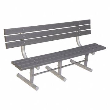 Outdoor Bench 72 in L Gry RCYCLD PLSTC