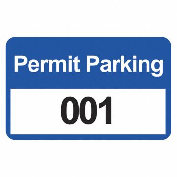Parking Permits Bumper Wht/Blue PK100