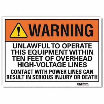 Warning Sign 7 in x 10 in Rflct Sheeting