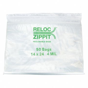 Clear Reclosable Bags 4mil 14 x14 PK250