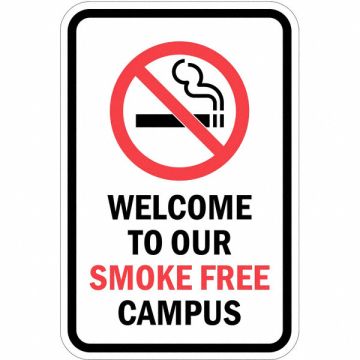 Reflective No Smoking Sign 18x12in Alum