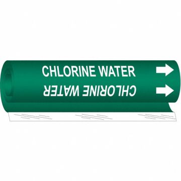 Pipe Marker Chlorine Water 5 in H 8 in W
