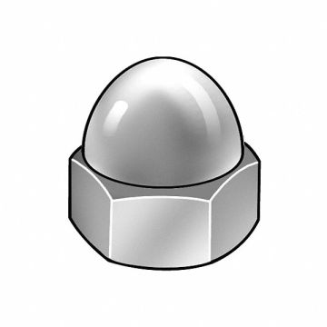 Cap Nut #10-32 Gr 2 Steel ZP PK50