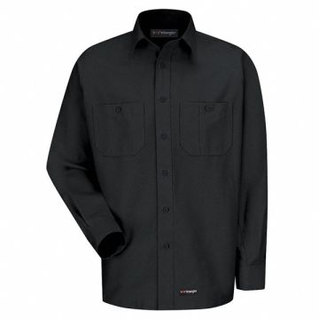 Long Sleeve Shirt Black Polyester/Cotton