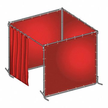 J4046 Welding Booth Kit 6 ft W 6 ft H Red