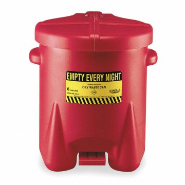 Oily Waste Can 6 gal Poly Red