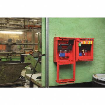 Group Lockout Box Hinged Red StnlssSteel