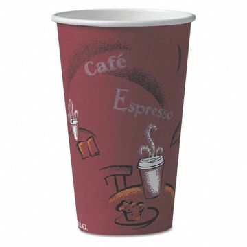 Disposable Hot Cup 16 oz Maroon PK50