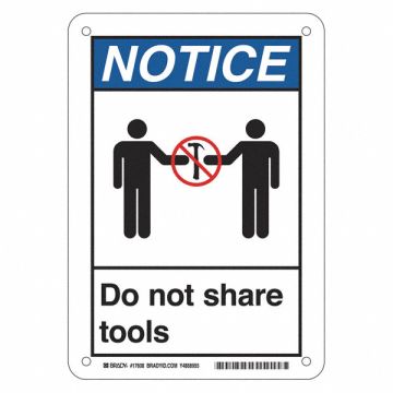 Do Not Share Tools Sign 10 H Aluminum
