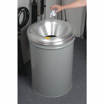 Trash Can Round 55 gal Gray