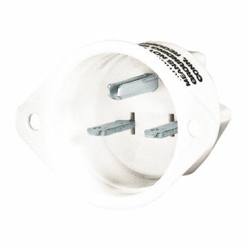 Flanged Inlet White 15 A Oval 6-15P
