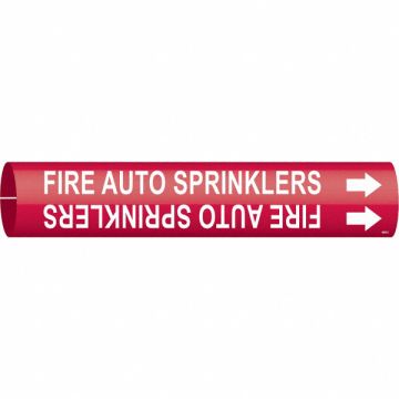 Pipe Marker Fire Auto Sprinklers 2 in W
