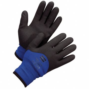 Coated Gloves Foam PVC L Black/Blue PR