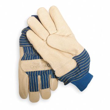 D1595 Leather Gloves Beige/Blue XL PR