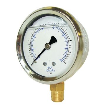 H8403 Pressure Gauge Liquid 4 in 100 psi